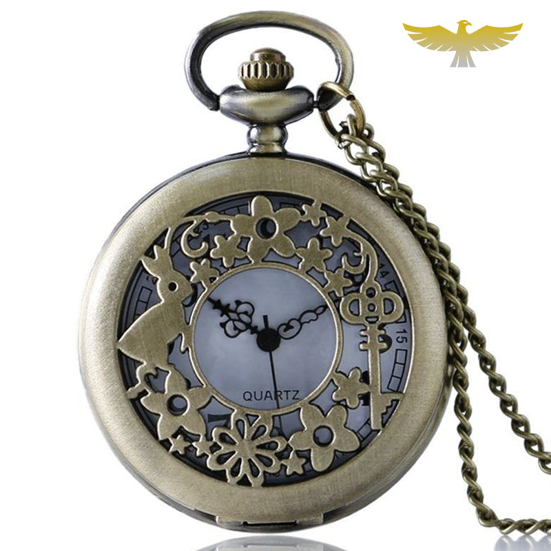 Coffret montre à gousset avec pendentif Alice in Wonderland