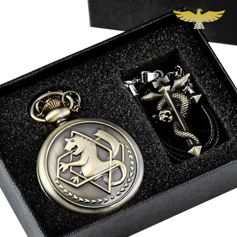 Coffret montre à gousset FullMetal Achemist + pendentif