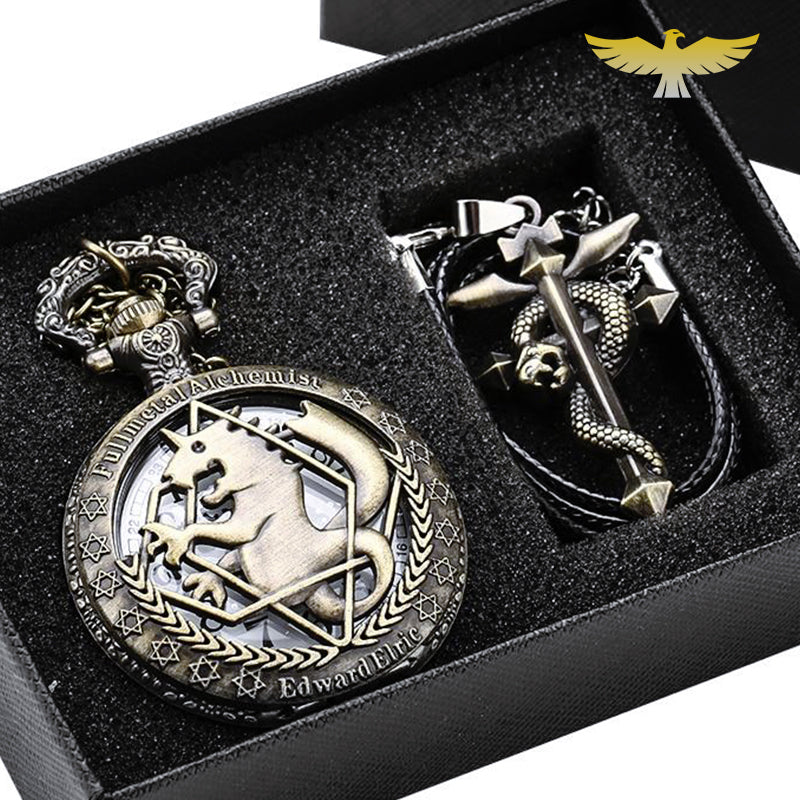 Coffret montre à gousset FullMetal Achemist + pendentif