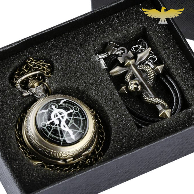 Coffret montre à gousset FullMetal Achemist + pendentif