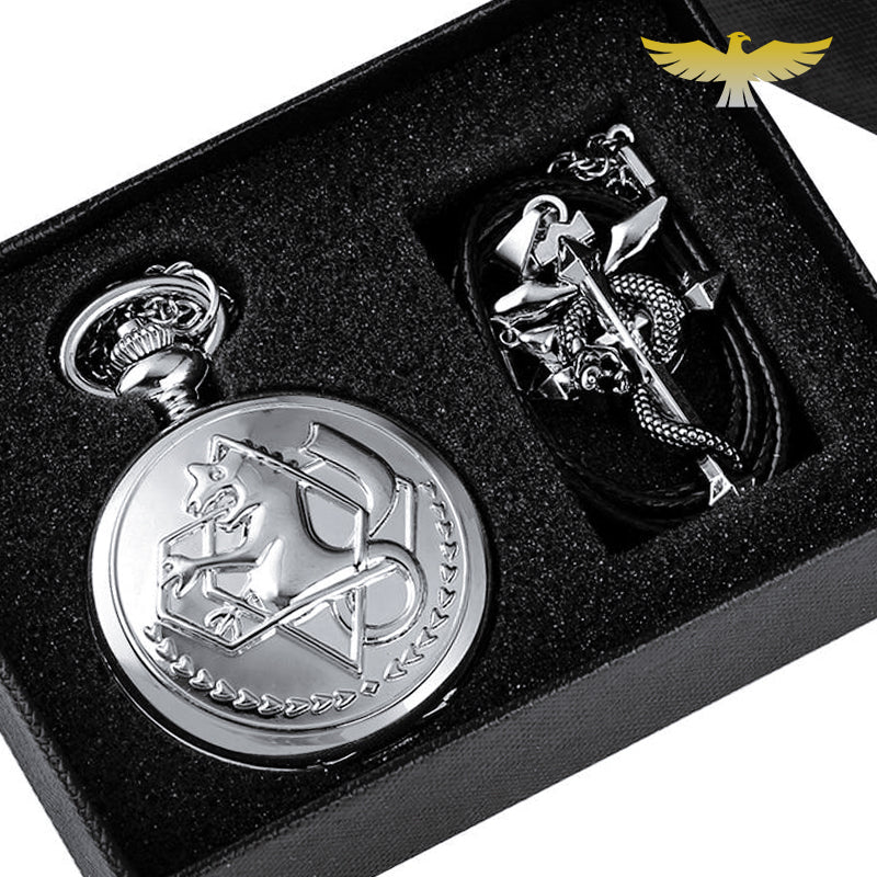 Coffret montre à gousset FullMetal Achemist + pendentif