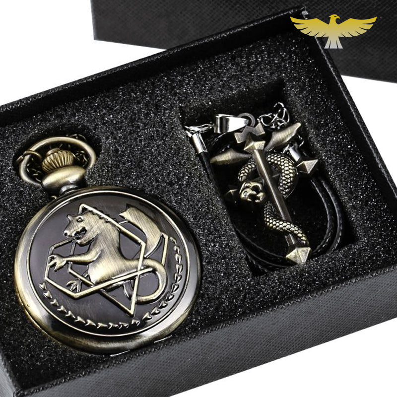 Coffret montre à gousset FullMetal Achemist + pendentif