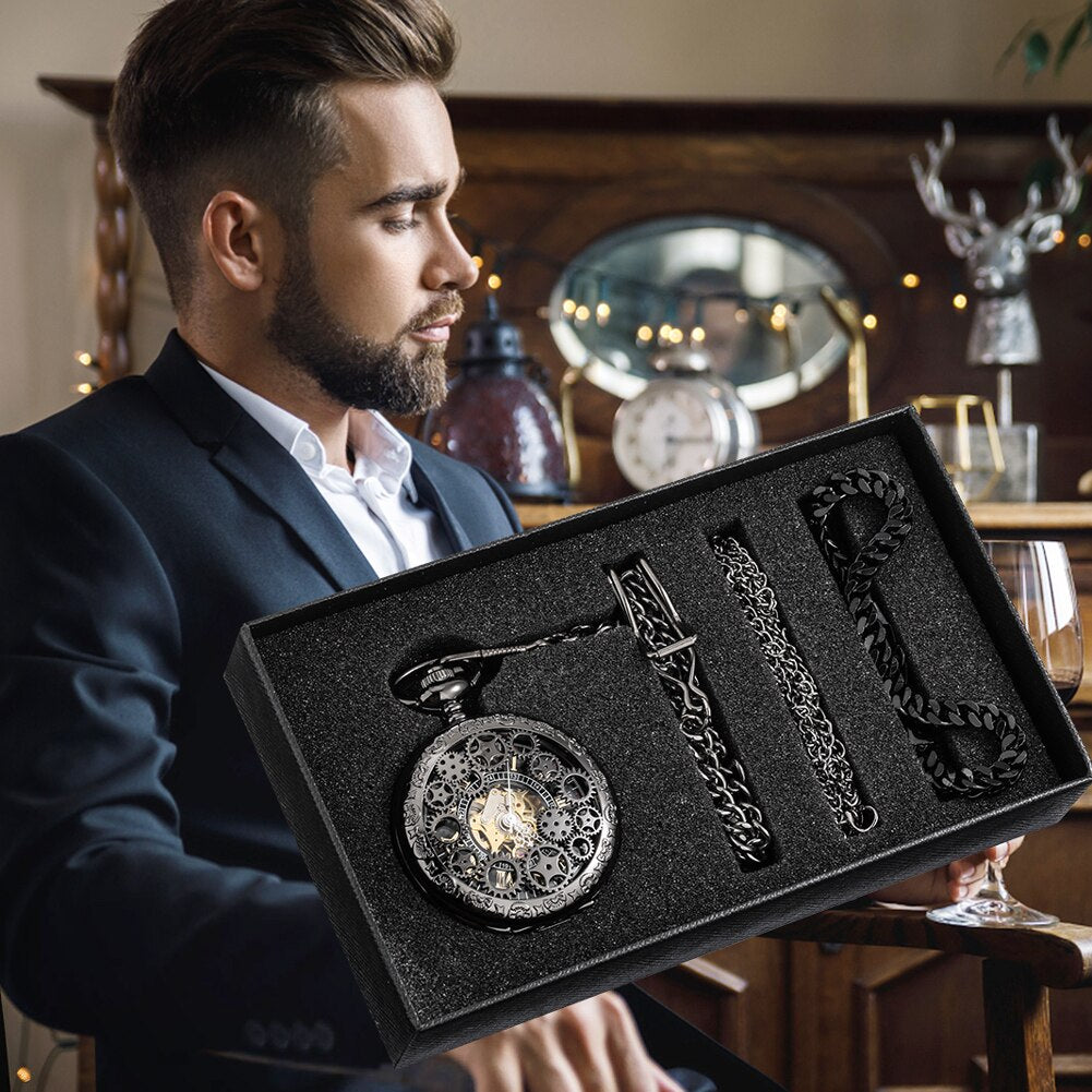 Coffret Montre à Gousset Mécanique Dark Machine Illusion