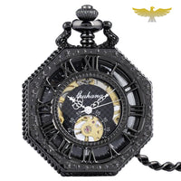 Montre à gousset steampunk mécanique octogonale vintage