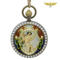 Montre à gousset ancienne mécanique peinture