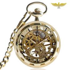 Montre a gousset avec mécanisme apparent