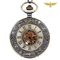 Montre à gousset bronze mécanique demi chasseur