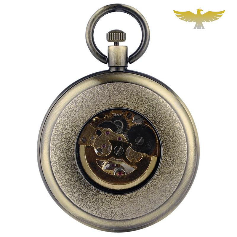 Montre à gousset cadran ouvert noire automatique vintage