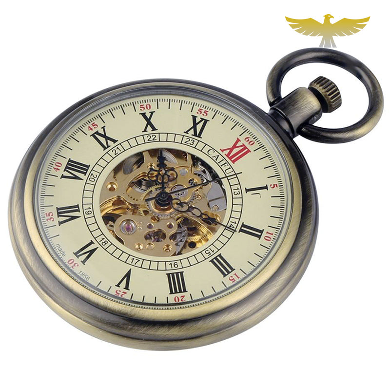 Montre à gousset cadran ouvert noire automatique vintage