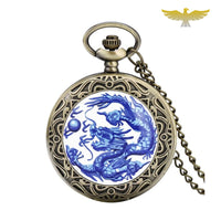 Montre à gousset collier Blue Dragon