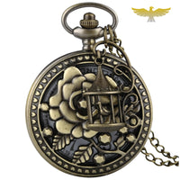 Montre à gousset collier Bronze flowers