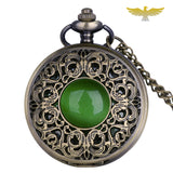 Montre à gousset collier vintage Emerald Heart