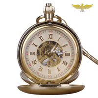 Montre à gousset de luxe mécanique double clapets