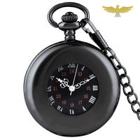 Montre à gousset demi chasseur mécanique noire laquée