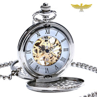 Montre à gousset double chasseur argent mécanique