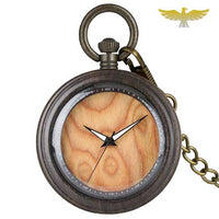 Montre gousset en bois quartz Wood Heart