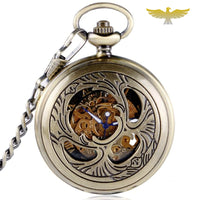 Montre à gousset mécanique ailes de phénix