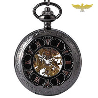 Montre à gousset mécanique Black Flower
