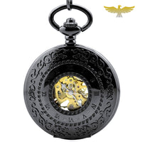 Montre à gousset mécanique demi chasseur noire