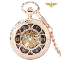 Montre à gousset mécanique Gold Rose Flower