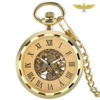 Montre à gousset mécanique Golden Skeleton