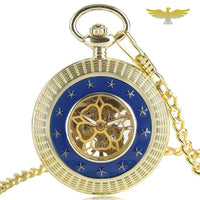 Montre à gousset mécanique or bleu