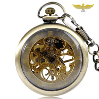 Montre à gousset mécanique skeleton vintage