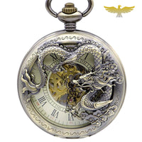 Montre à gousset mécanique vintage dragon