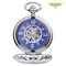 Montre à gousset moderne mécanique squelette Argent