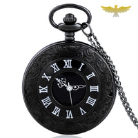 Montre à gousset noire demi chasseur quartz