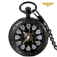 Montre à gousset noire mécanique Lady Heart