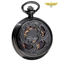 Montre à gousset noire mécanique de luxe