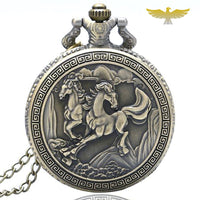 Montre à gousset quartz cheval de bronze