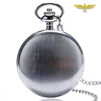 Montre à gousset quartz classique argent brossé