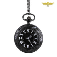 Montre à gousset quartz demi chasseur noire