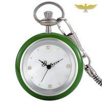 Montre à gousset quartz jade