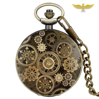 Montre à gousset quartz steampunk bronze