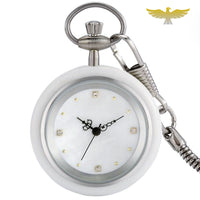 Montre à gousset quartz White Jade