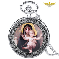 Montre à gousset religieuse Vierge & Jésus
