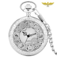 Montre à gousset rouages steampunk quartz