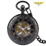 Montre à gousset steampunk mécanique Black Travel