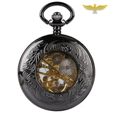 Montre à gousset steampunk mécanique Black Travel