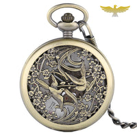 Montre à gousset vintage automatique Birds in fly