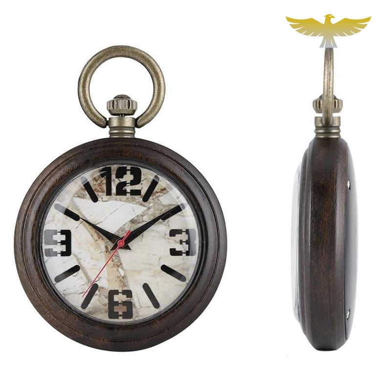 Montre à gousset vintage en bois