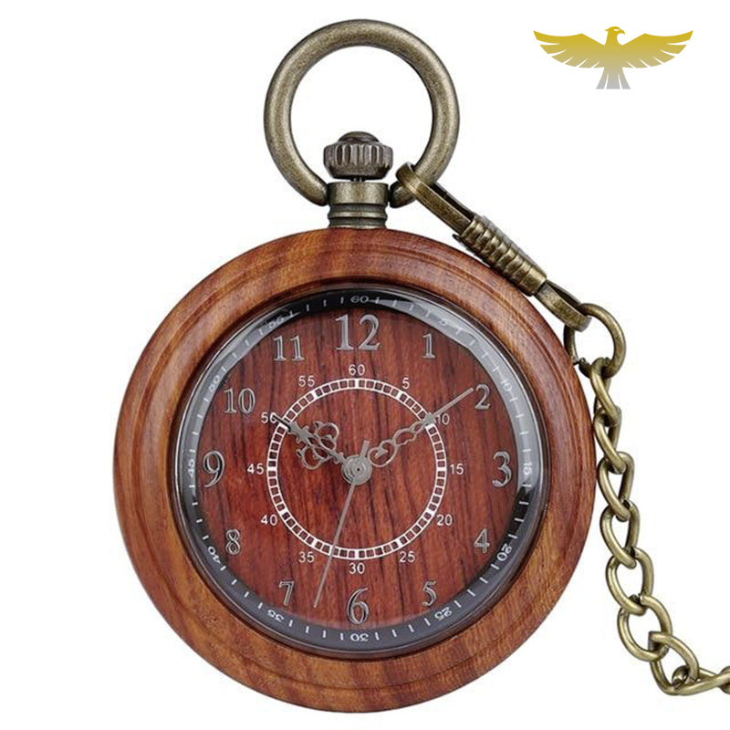 Montre à gousset vintage en bois