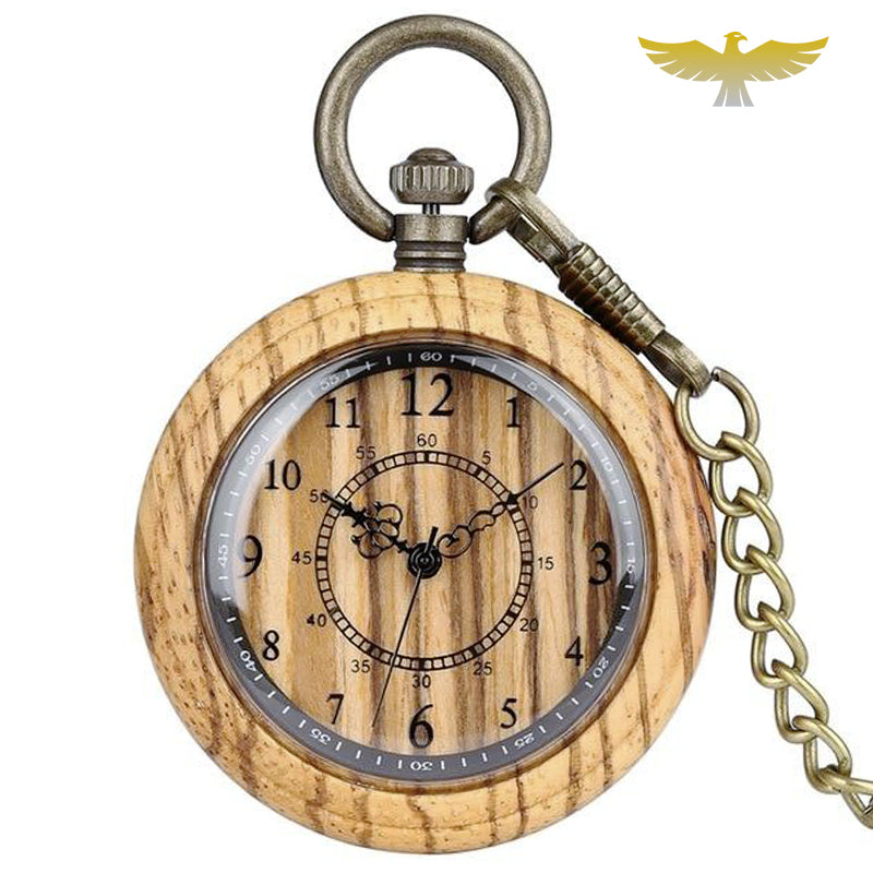 Montre à gousset vintage en bois