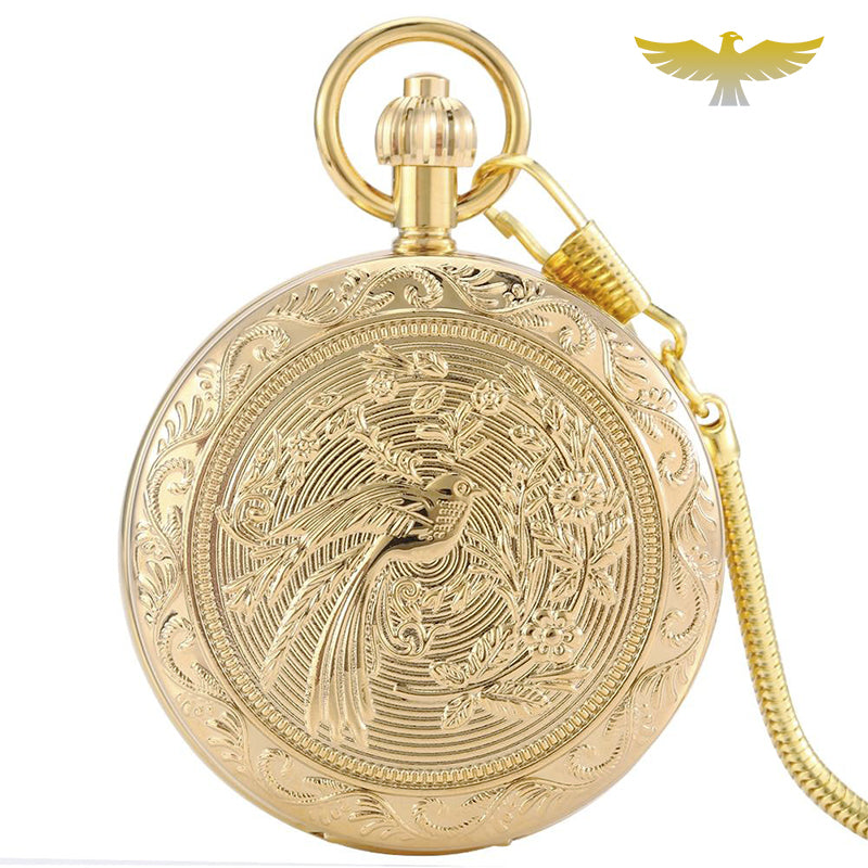 Montre à gousset mécanique double chasseur Golden Bird