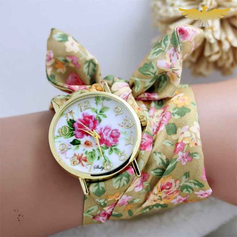 MONTRE AVEC BRACELET FOULARD PRINTEMPS