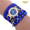 Montre bracelet double à fleur Bleu marine