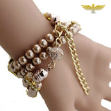 Montre bracelet or à perles